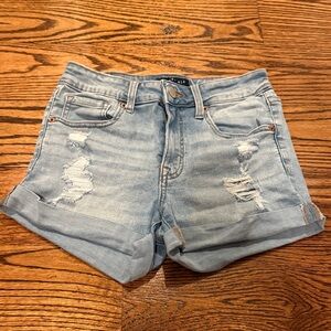 Aeropostale Light Blue Distressed Jean Shorts